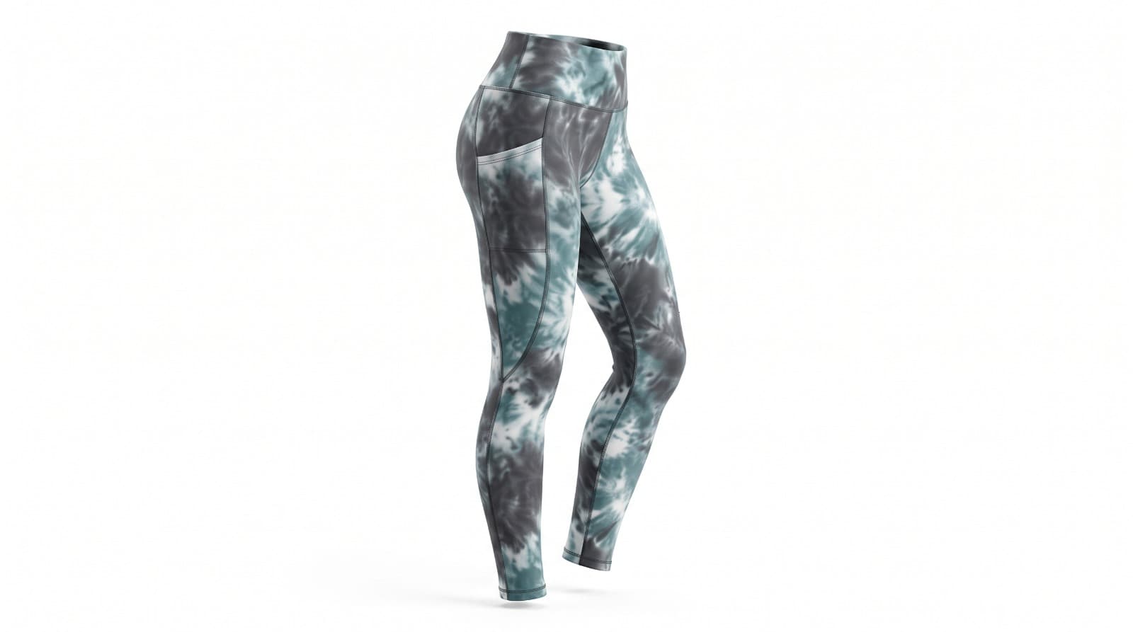 Grey patterned women’s leggings shown as an apparel product reference.